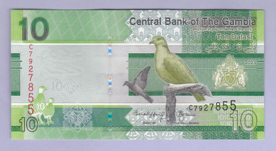 Gambia 10 Dalasis v.2023 UNC P-38c