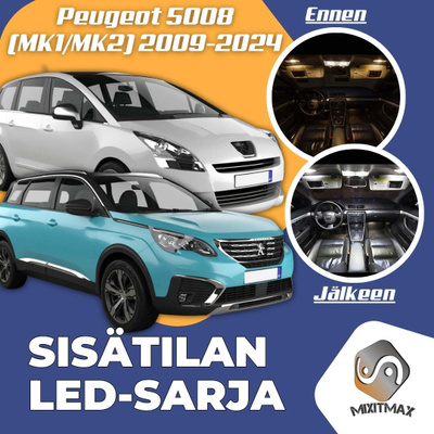 Peugeot 5008 Sisätilan LED-sarja 15-osainen