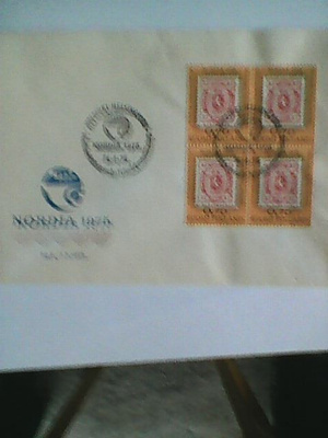 Näyttelymerkki 1975, nelilö, FDC