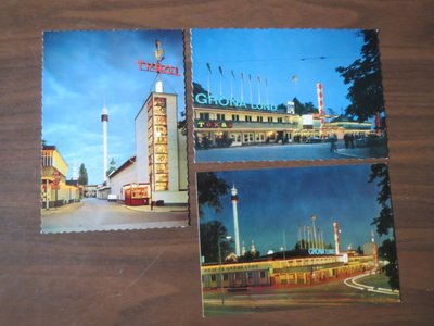 Gröna Lund Tukholma - kolme postikorttia