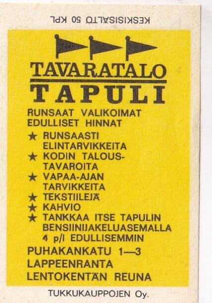Lappeenranta. Tavaratalo Tapuli ,        s89
