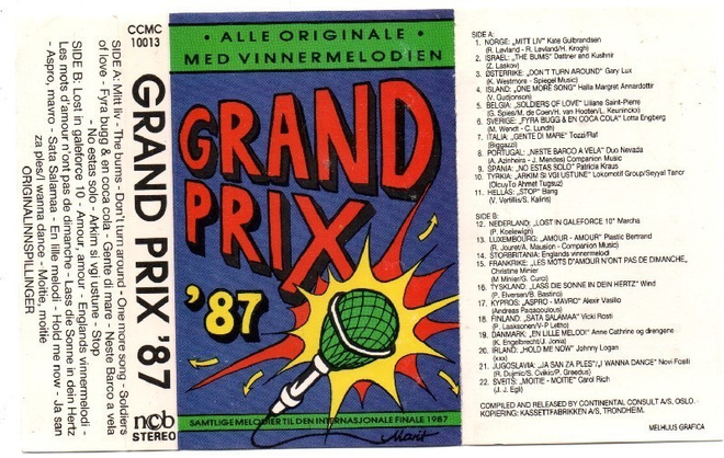 Grand prix '87 Alkuperäishitit Eurovisio 87 c-kasetti