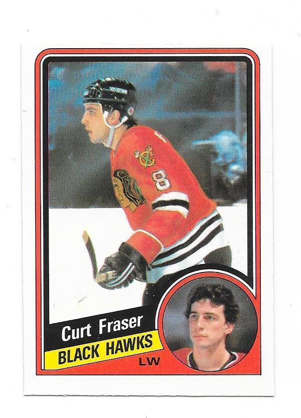1984-85 OPC #34 Curt Fraser Chicago Blackhawks gooni