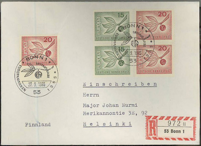 BRD Mi 483-4 FDC Suomeen