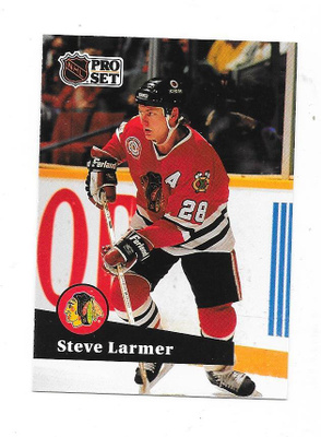 1991-92 ProSet #49 Steve Larmer Chicago Blackhawks