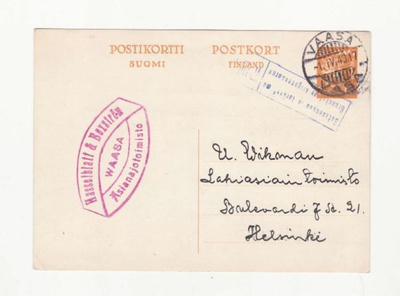 FIRMAKORTTI VAASA  SOTASENSUURILAATIKKOLEIMA