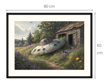 Uusi UFO Sci-Fi Science Fiction taulu 60 cm x 80 cm