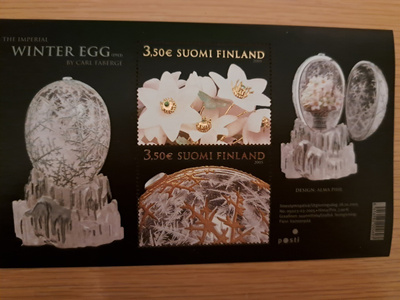 Käyttämätön postimerkki-arkki Winter Egg