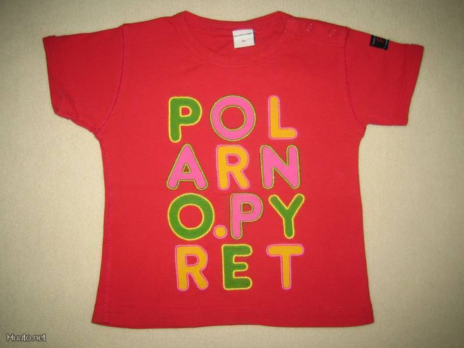 POLARN O PYRET / Po.P t-paita lh, 80 cm, punainen