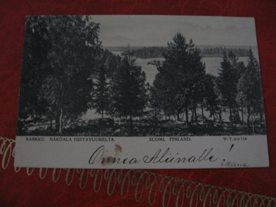 Karkku , Näköala Hietavuorelta. Kulkenut 1906