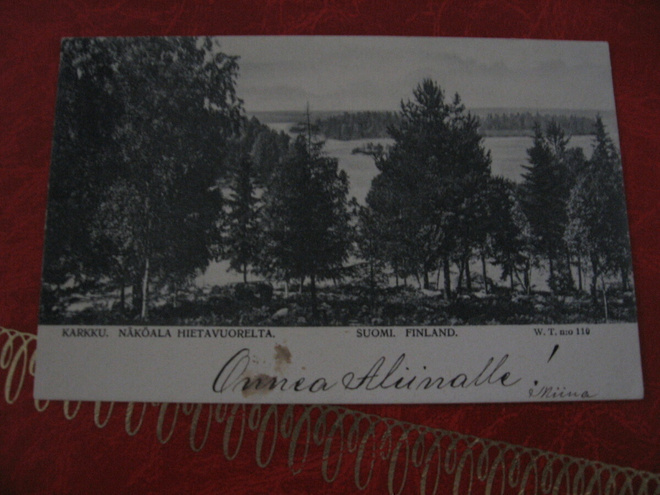 Karkku , Näköala Hietavuorelta. Kulkenut 1906