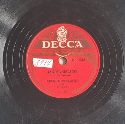 Savikiekko 1953 - Erkki Junkkarinen - Decca SD 5233