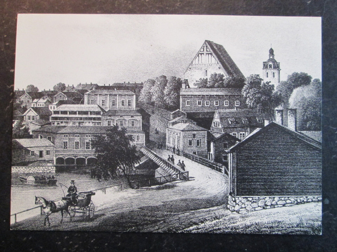 KULKEMATON PORVOO BORGÅ 1840-LUVULLA KIVIPIIRROS LITOGRAFI