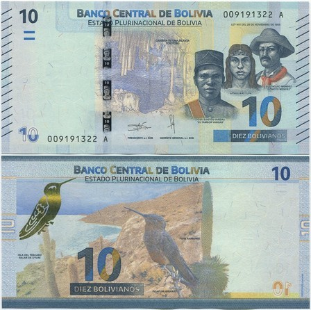 Bolivia 10 Bolivianos 2018 UNC (P-248) uusi design