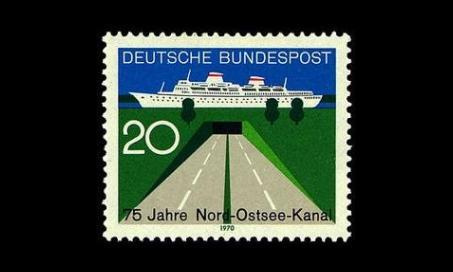 Saksa 628 ** Kielin kanava 75v (1970)