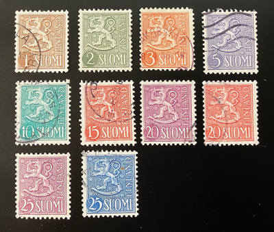 Loppuunmyynti - Malli 1954, 1 ... 25 markkaa (10 kpl)