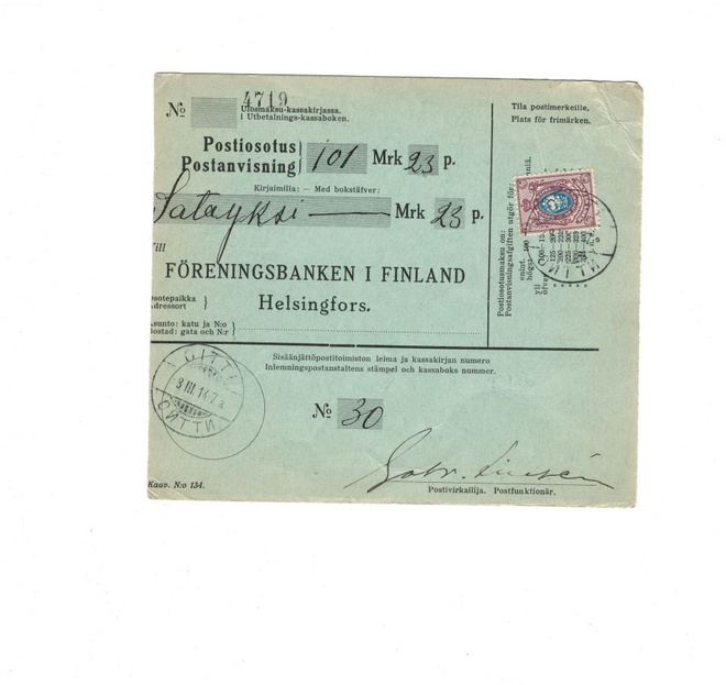 POSTIOSOTUS OITTI YKSIN 40P V 1914