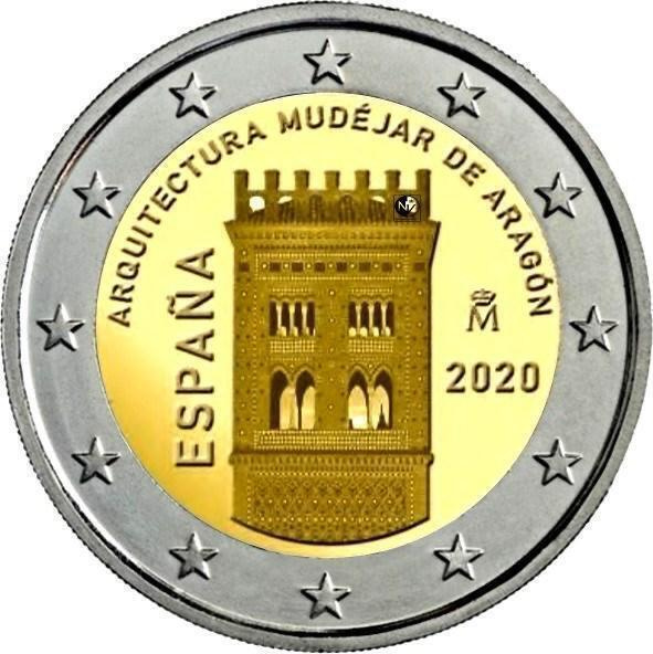 Espanja 2 € 2020 Aragon maailmanperintökohde, UNC