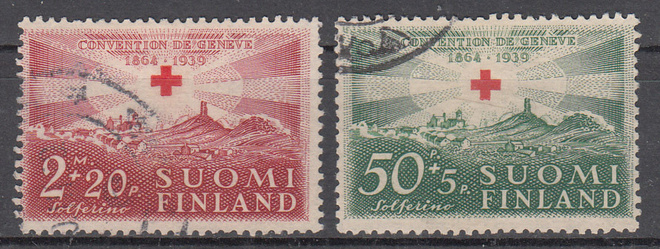 1939 Punainen Risti pyöröleimattua
