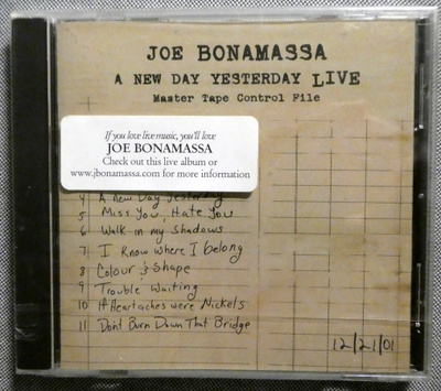 JOE BONAMASSA a New Day Yesterday Live CD 2002 UUSI