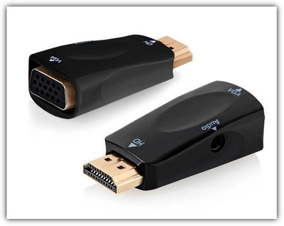 HDMI - VGA-sovitin (äänikaapelilla)