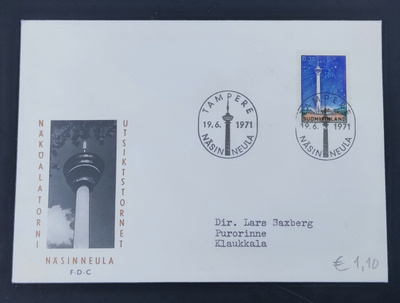 1971 FDC Yleismerkki Näsinneula