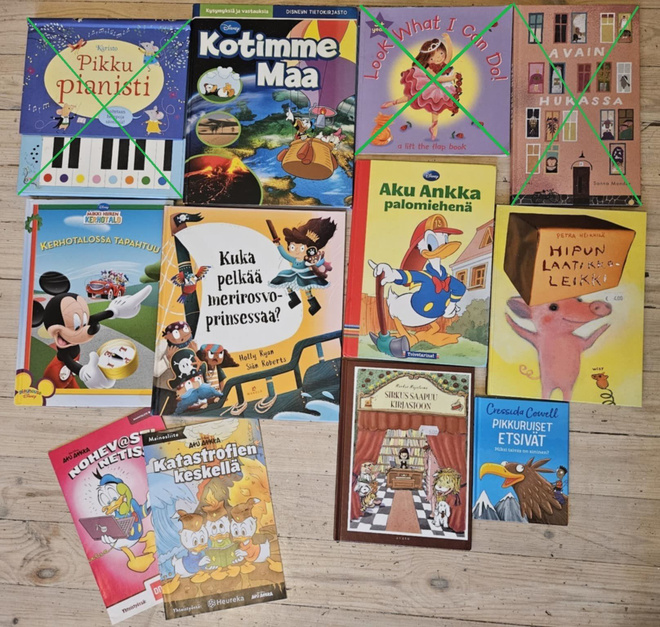Lastenkirjoja 1-5 € / kpl