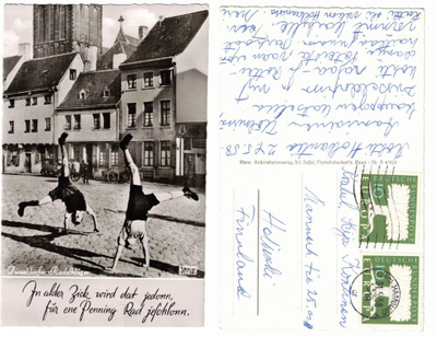 Vanha kortti, Saksa, Düsseldorf, vuodelta 1958