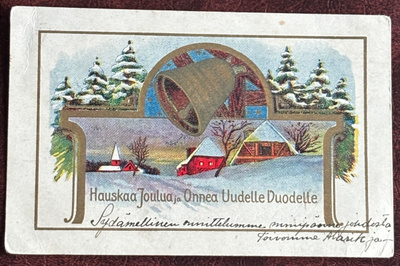 Joulu, iso kello ja kirkkotie, kulkenut