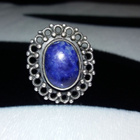 Vintage Hopea lapis lazuli kivi sormus  925 - pikkukuva 1