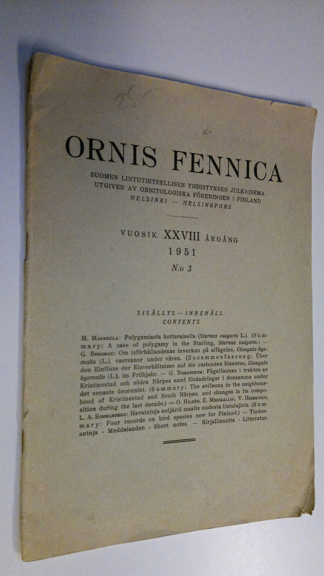 Ornis Fennica 1951 n:o 3
