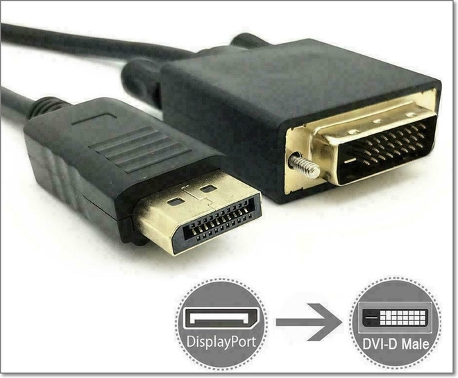 DisplayPort - DVI -monitorikaapeli, uros-uros, 1,8 metriä