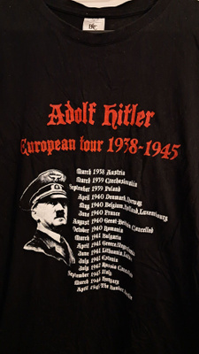 B&C t-paita Adolf Hitler Euroopan kiertue L musta