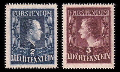 Liechtenstein 304-5B ** Kuninkaallinen pariskunta (14¾) (19