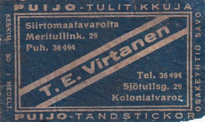 T. E. Virtanen, Meritullink. 29 , Puijo   7/9