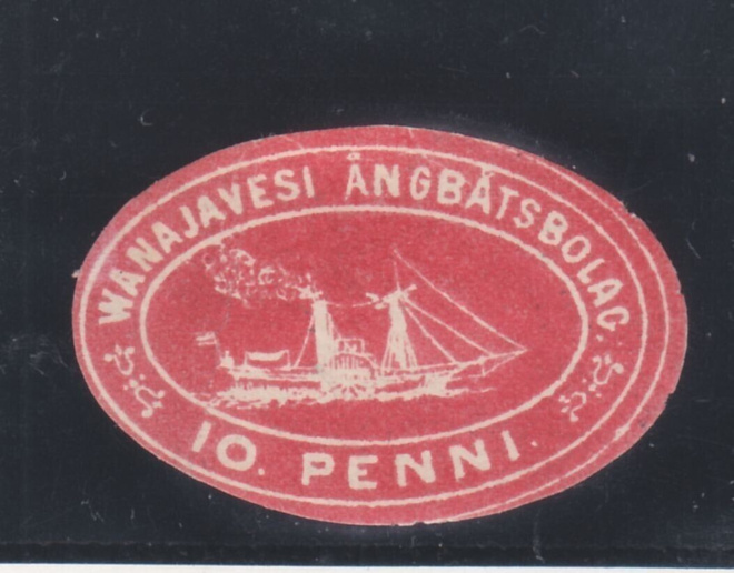 1868 Vanajavesi 10p laivapostimerkki.