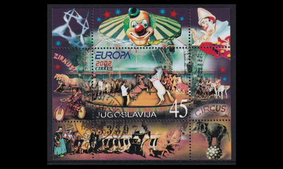Jugoslavia 3078BL53 o Europa sirkus (2002)