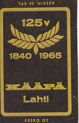 Lahti, Kääpä, 125v. 1840 - 1965  b582