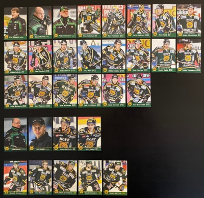 Ilves Team Issue kortteja, keräilykorttikokoa