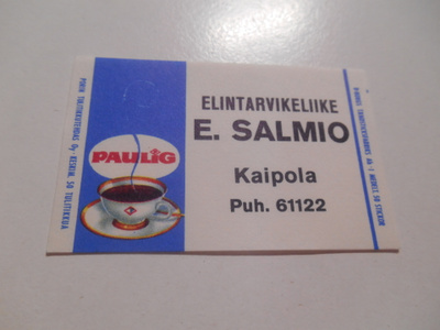 TT Etiketti Paulig E.Salmio Kaipola