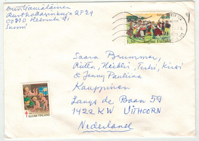 1981 Eurooppa 1,50mk kirje Hollantiin