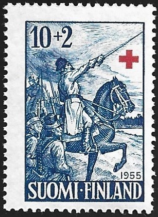 1955 Punainen Risti 10 + 2 mk **  LaPe 447