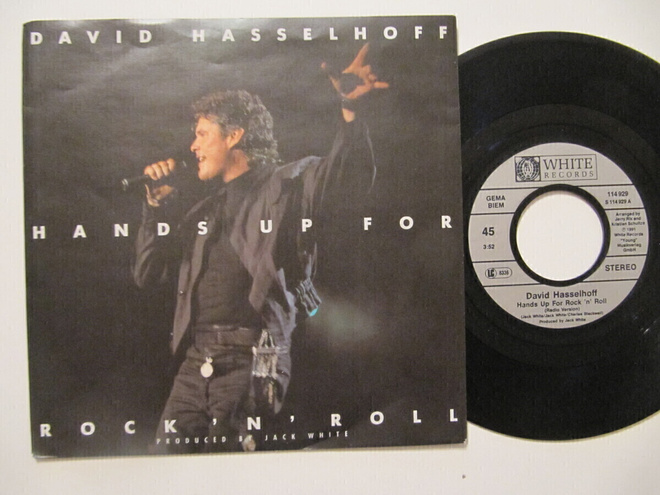 David Hasselhoff Hands Up For Rock 'N' Roll 7" sinkku