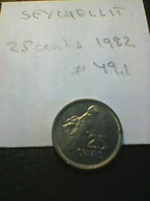 Seychellit 25 cents 1982, km#49.1