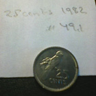 Seychellit 25 cents 1982, km#49.1 - pikkukuva 1