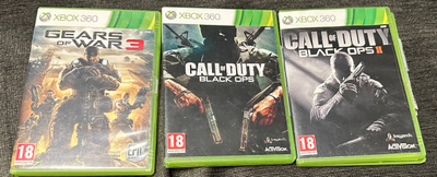 XBOX 360 Gears Of War 3 + Call Of duty Black OPS I ja II