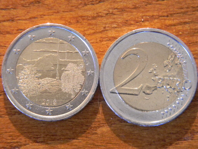 Suomi  2018 2 euro juhlaraha "Saunakultuuri"