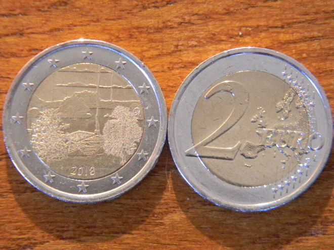 Suomi  2018 2 euro juhlaraha "Saunakultuuri"