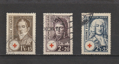 1936 Punaisen Ristin sarja leimattuna
