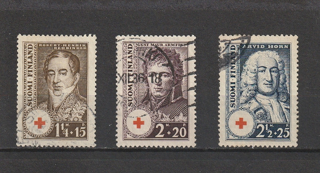 1936 Punaisen Ristin sarja leimattuna